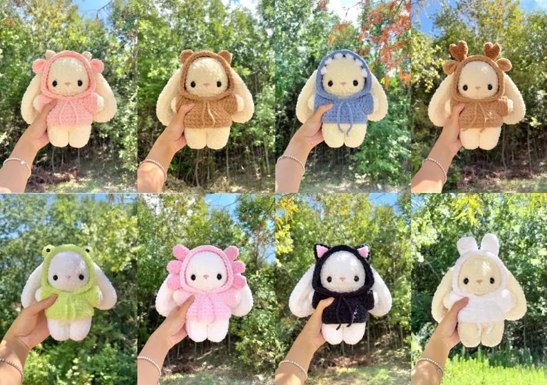 9 in 1 Baby Bunny in Hoodie Crochet Pattern Bundle
