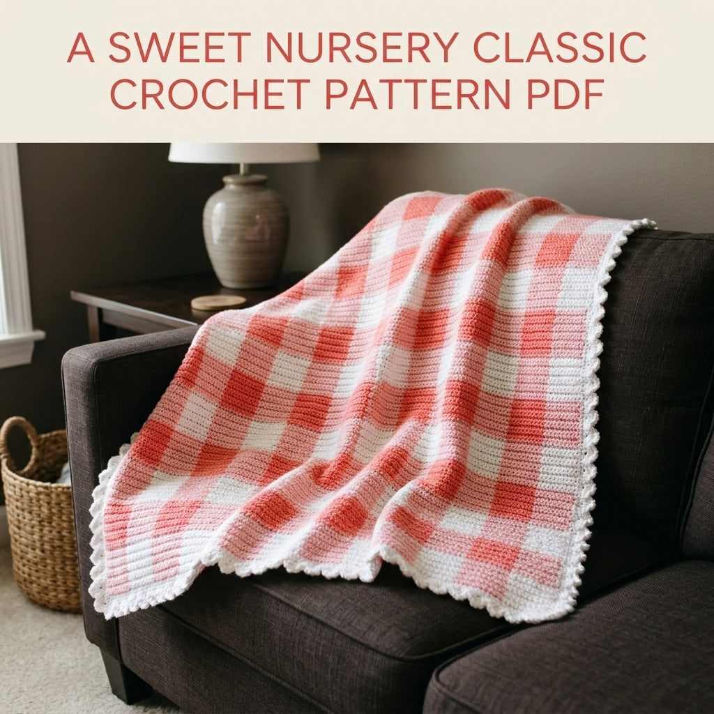 Pink Gingham Baby Blanket Crochet Pattern PDF – Crochet Gingham Afghan