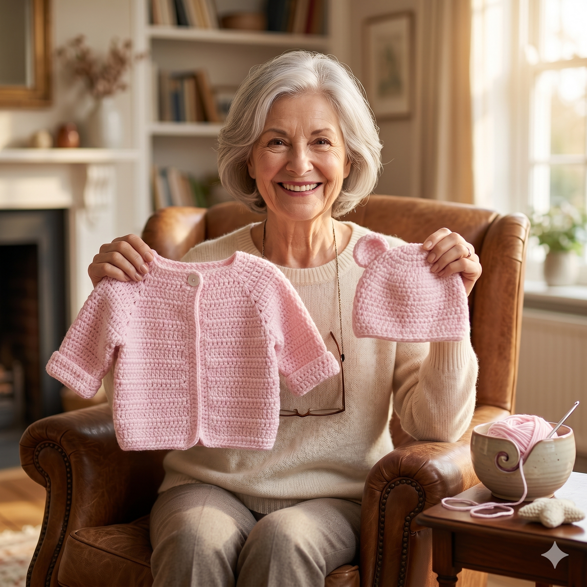 CROCHET PATTERN: Baby Cardigan & Teddy Bear Hat Set | Newborn Sweater Pattern | PDF Instant Download