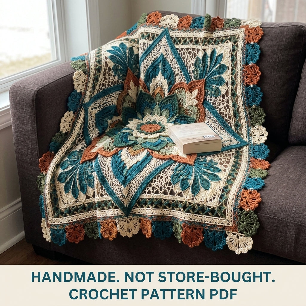 Mandala Lace Bedspread Crochet Pattern PDF – Heirloom Lace Coverlet