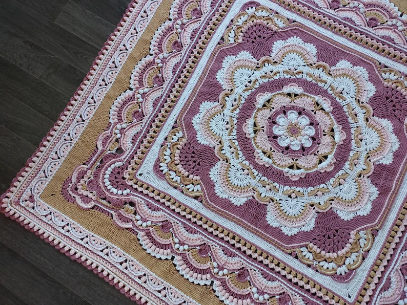 Blooming Joy Crochet Blanket Pattern: Vintage Vibe Photo Tutorial (PDF)