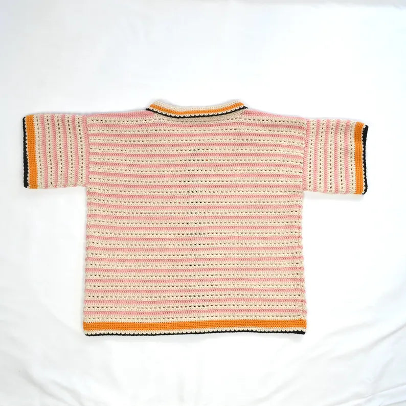 Crochet Button up Shirt Pattern for women - Crochet Summer Top Pattern - Women Size (S to XXL) - Pdf Files in English & French