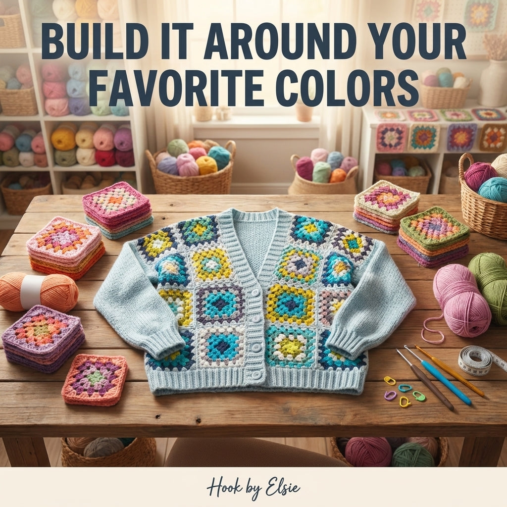 Sunburst Granny Square Cardigan Crochet Pattern