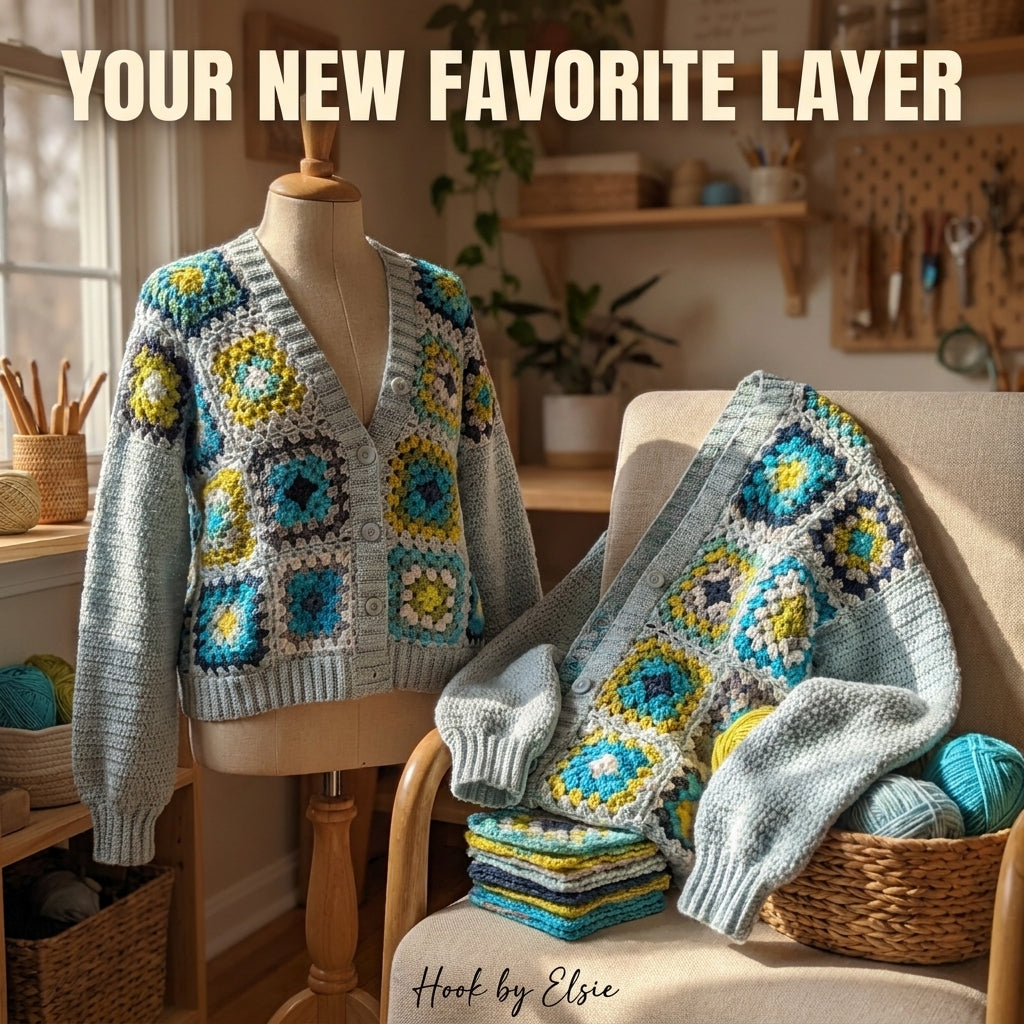 Sunburst Granny Square Cardigan Crochet Pattern