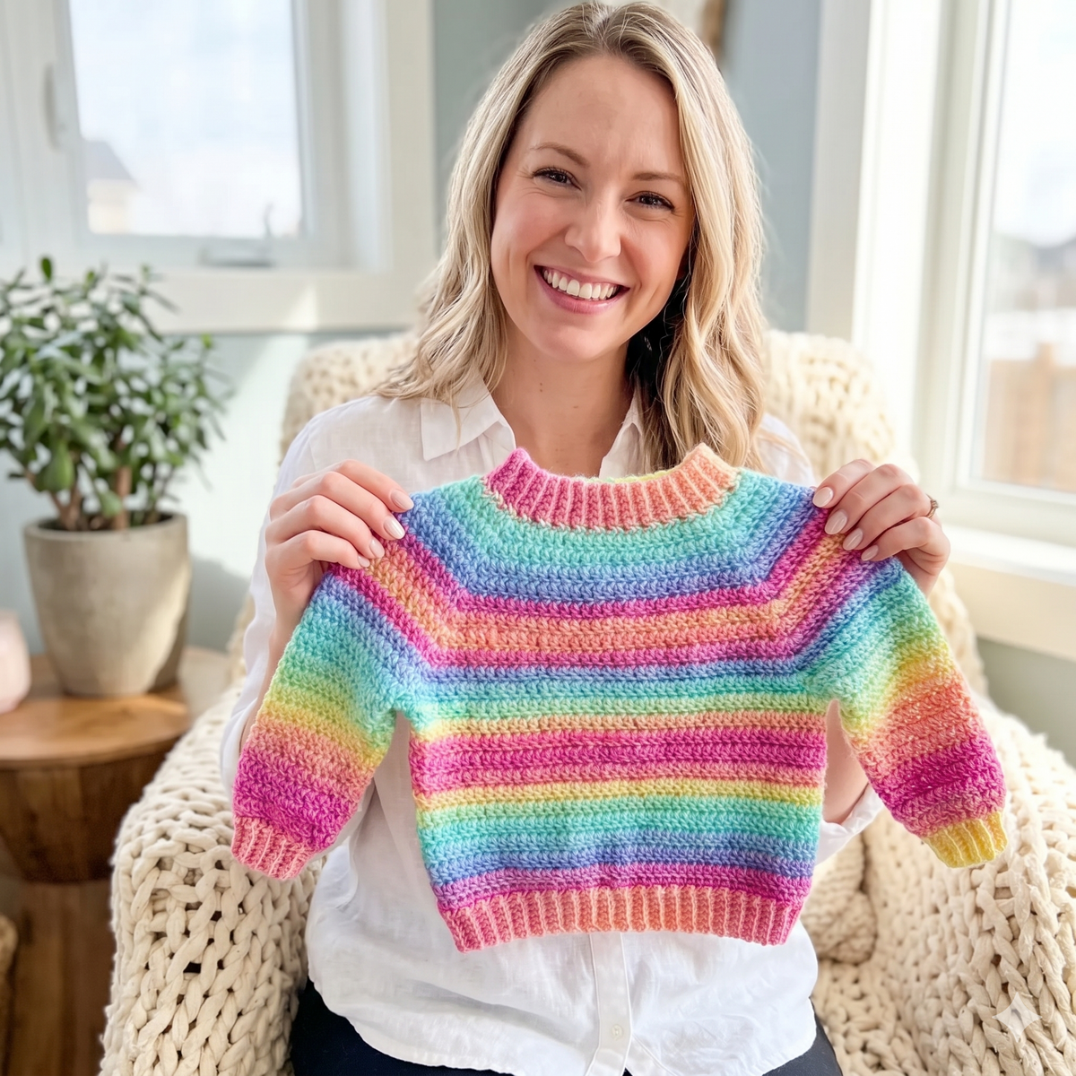 CROCHET PATTERN & VIDEO/ Athabasca Falls Children's Pullover, Easiest Children's Crochet Sweater, Easy Children's Pullover Pattern, Beginner