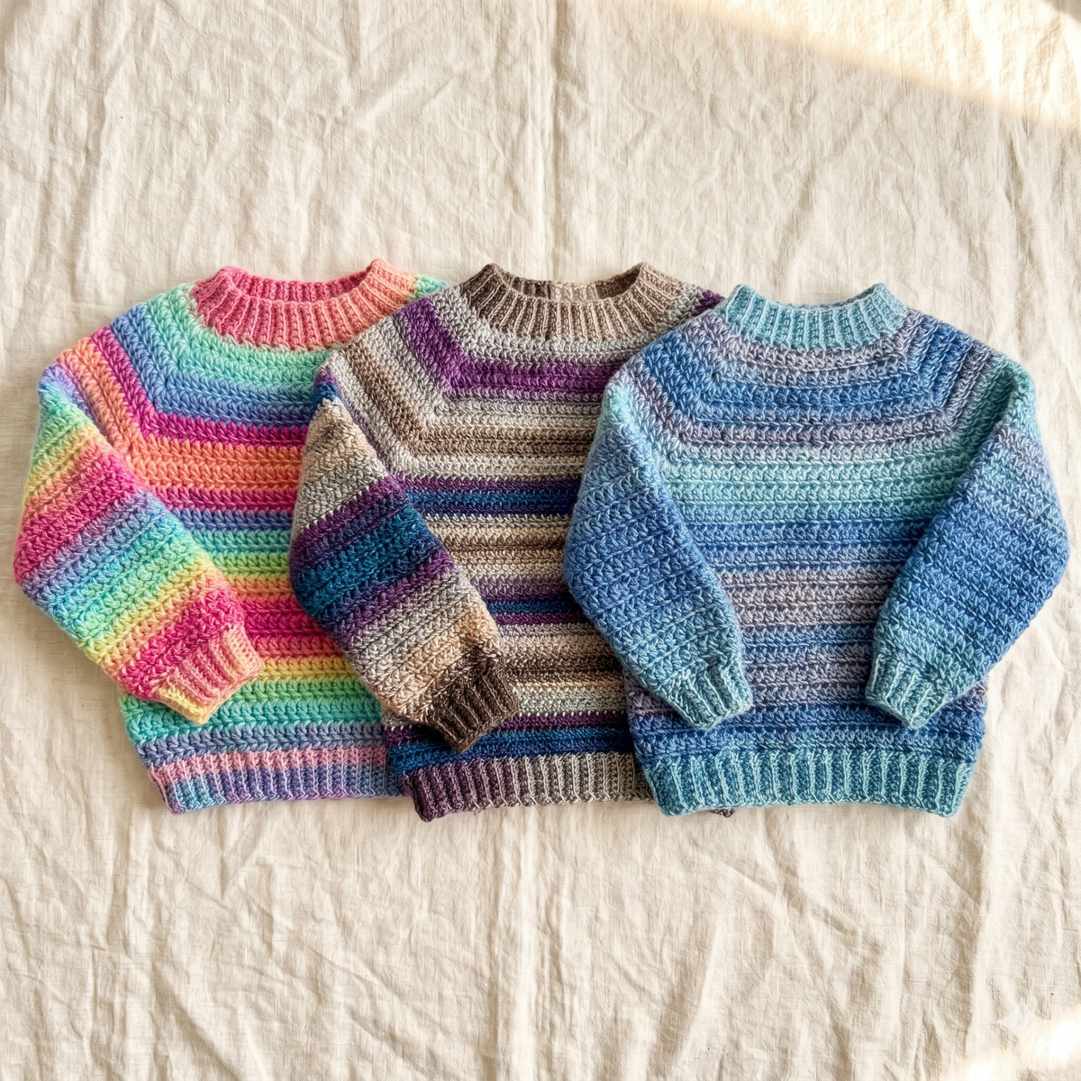 CROCHET PATTERN & VIDEO/ Athabasca Falls Children's Pullover, Easiest Children's Crochet Sweater, Easy Children's Pullover Pattern, Beginner