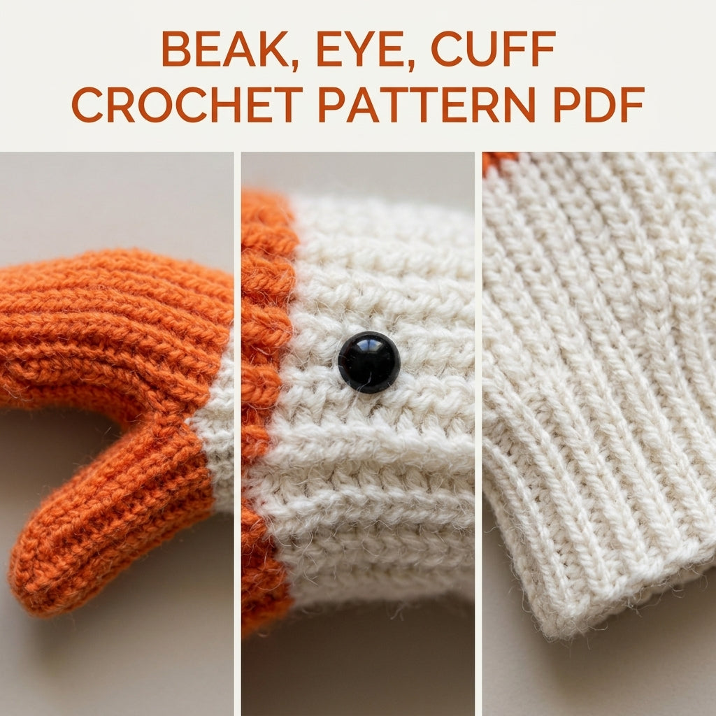 Goose Mittens Crochet Pattern PDF – Kids Duck Bill Mittens