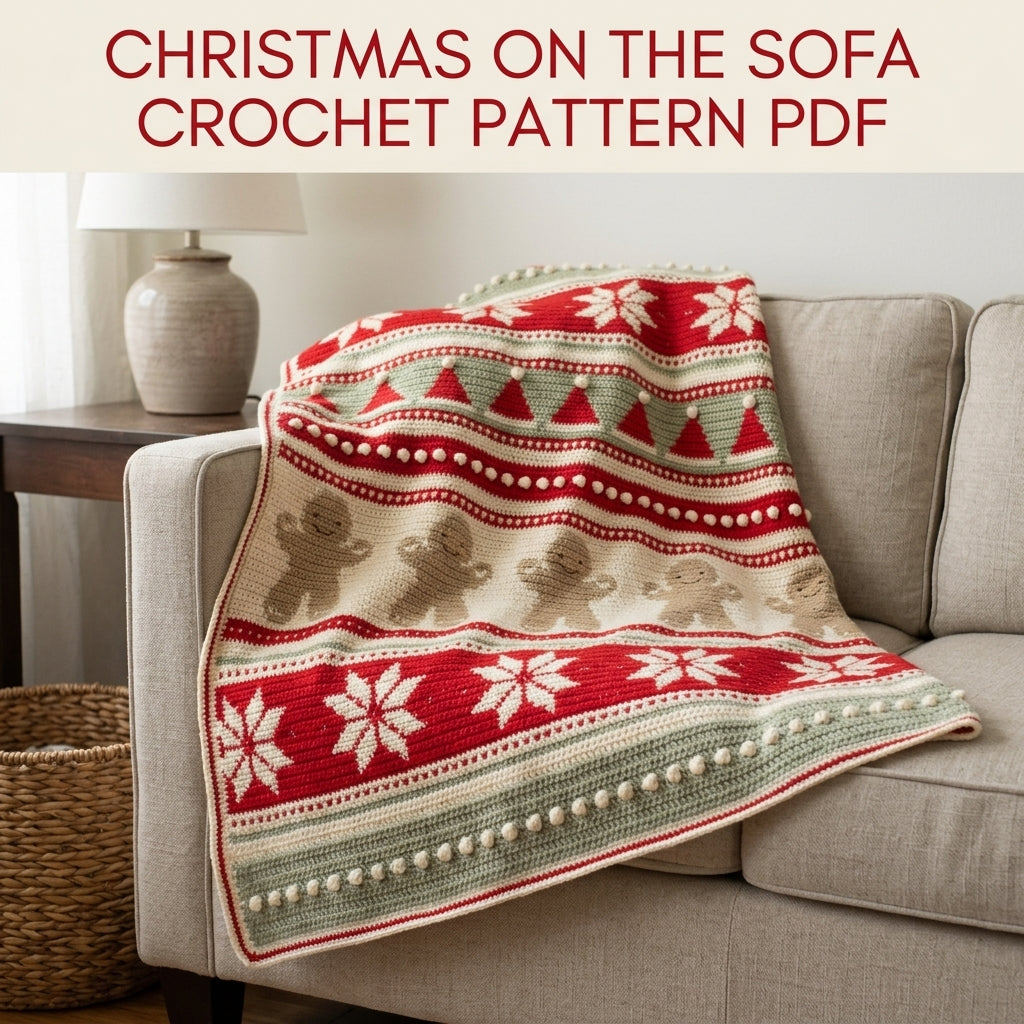 Gingerbread Christmas Blanket Crochet Pattern PDF – Festive Tapestry Afghan