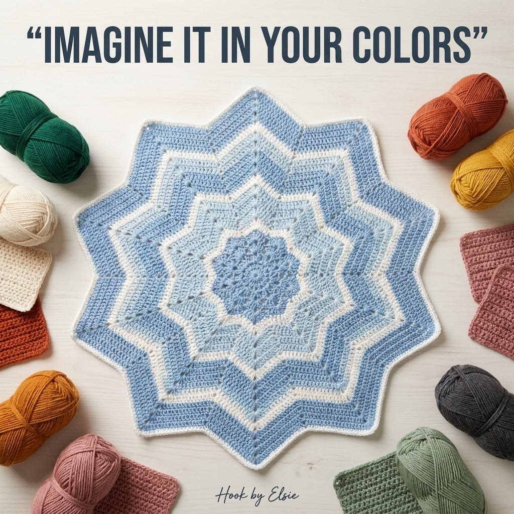 Bluebell Starburst Blanket Crochet Pattern