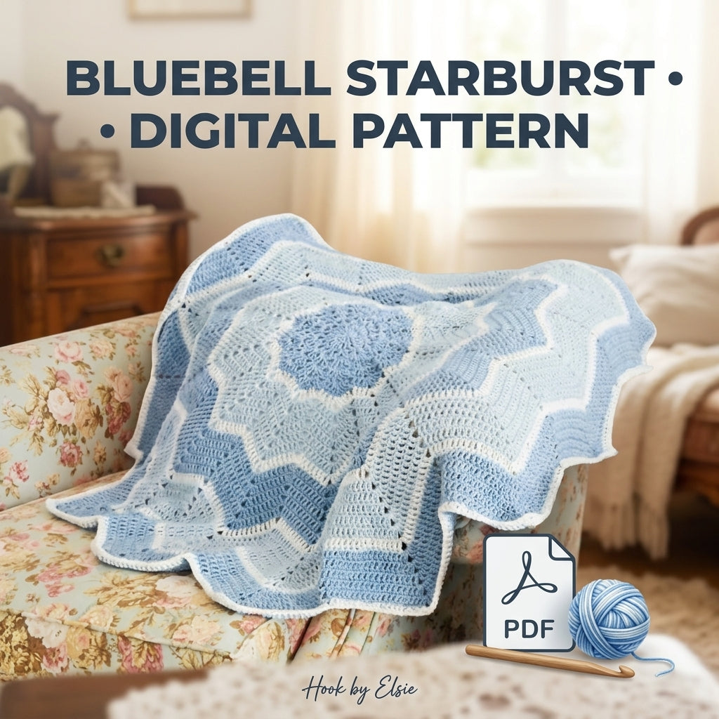 Bluebell Starburst Blanket Crochet Pattern