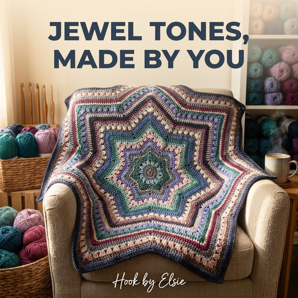 Moonlit Mosaic Star Blanket Crochet Pattern
