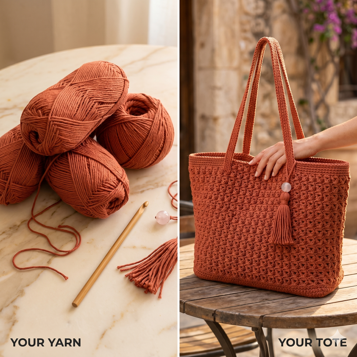 Crochet Tote Bag Pattern | Crochet Shoulder Bag | Textured Handmade Tote Bag | DIY Cotton Handbag (PDF Download)