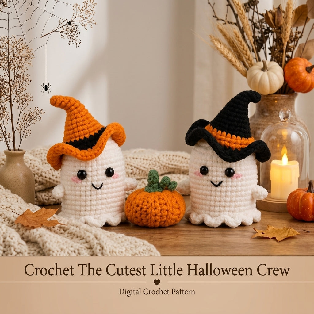 Halloween Amigurumi Crochet Pattern — Ghost and Pumpkin Duo, 2 Patterns in 1, Beginner Friendly, US Terms, PDF Download