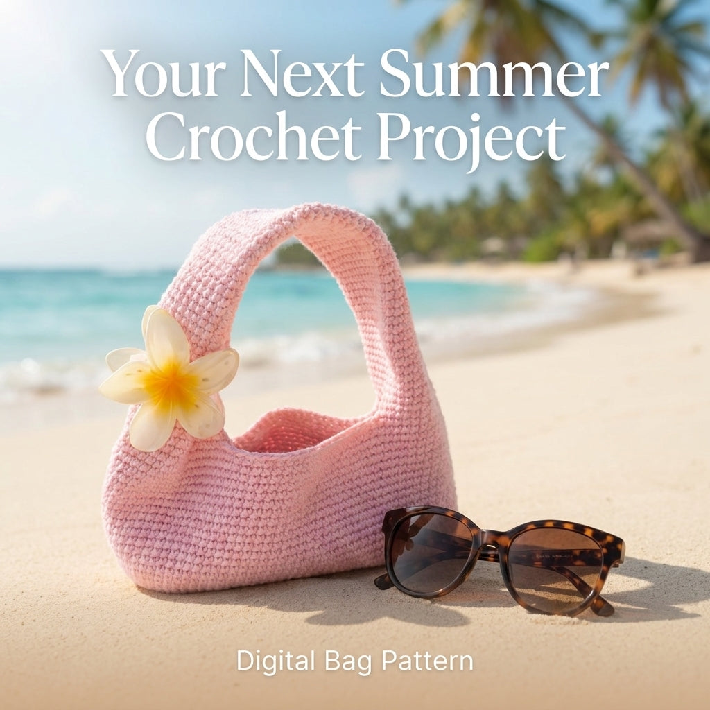 Mini Shoulder Bag Crochet Pattern | Curved Baguette Bag with Chunky Handle | Beginner Crochet Purse | PDF Instant Download