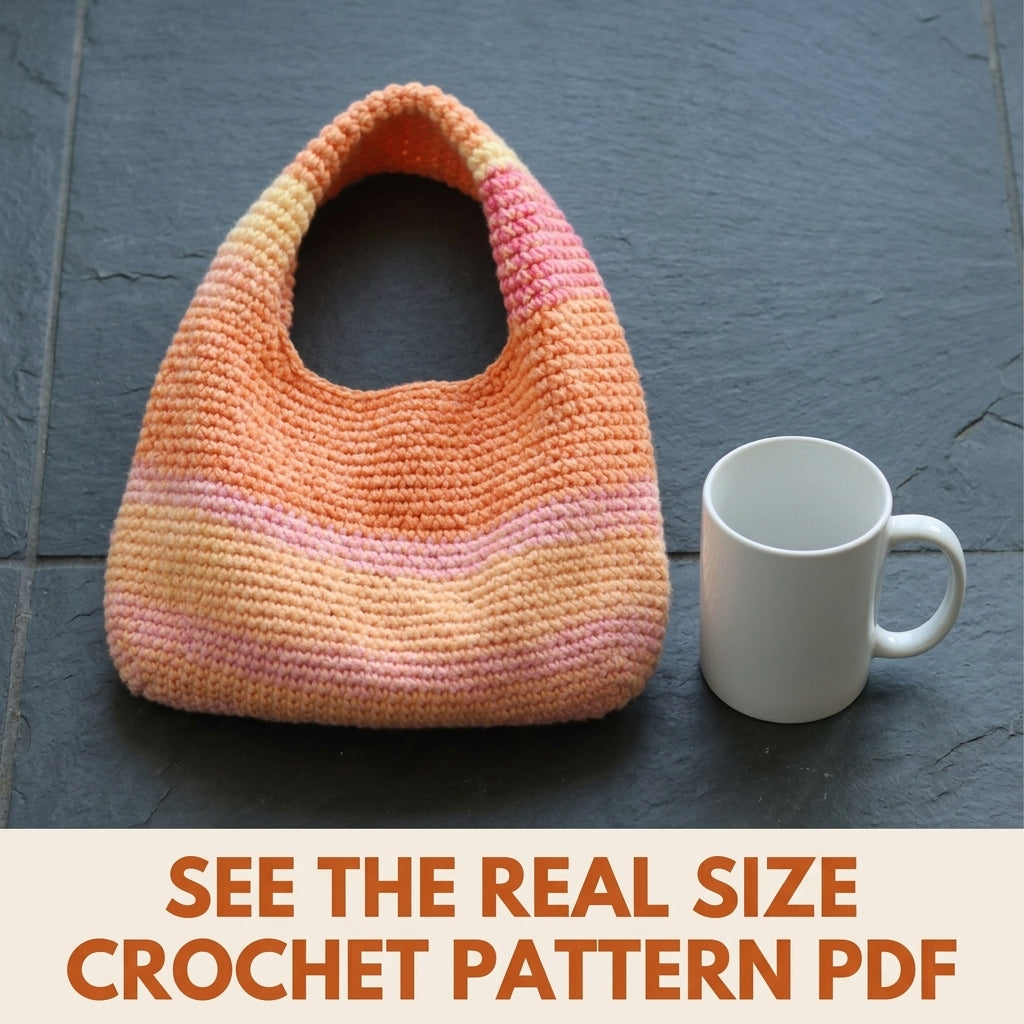 Sunset Slouch Bag Crochet Pattern PDF – Easy Single Crochet Shoulder Bag
