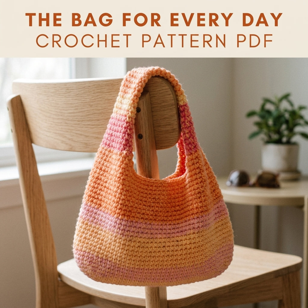 Sunset Slouch Bag Crochet Pattern PDF – Easy Single Crochet Shoulder Bag
