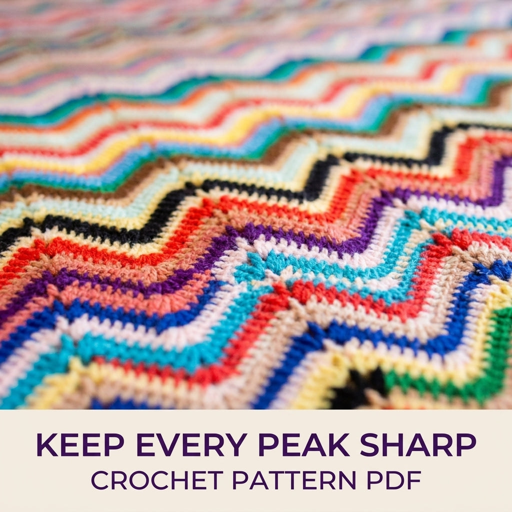 Rainbow Ripple Stripe Blanket Crochet Pattern PDF – Vintage Chevron Afghan