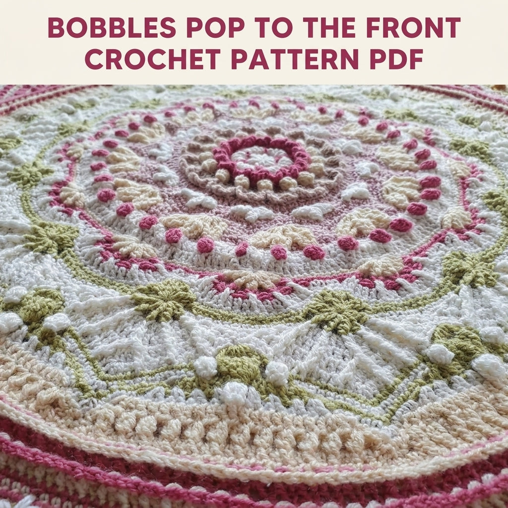 Rose and Sage Mandala Blanket Crochet Pattern PDF – Textured Cottage Mandala Throw