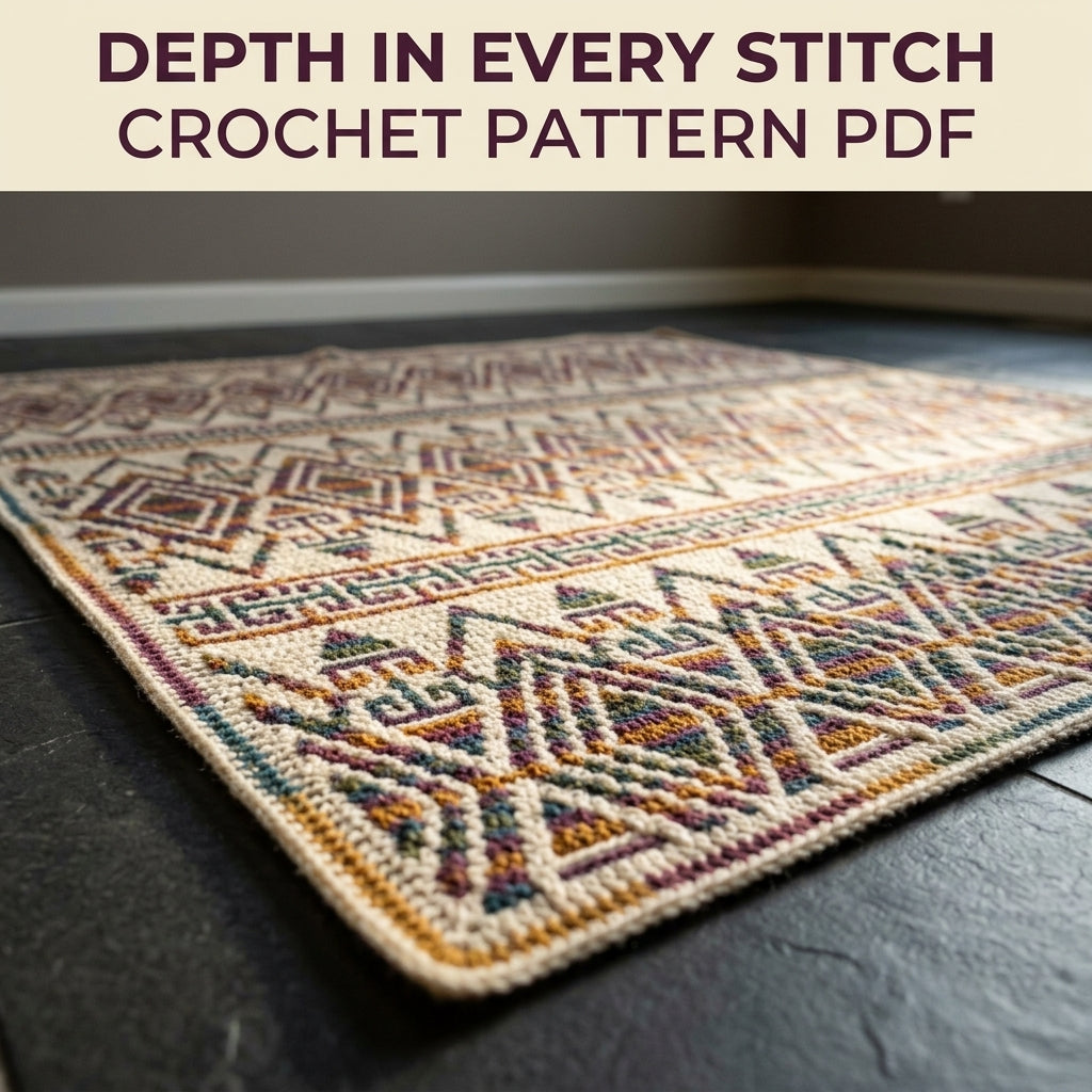Geometric Mosaic Crochet Afghan Pattern PDF – Multicolour Throw Blanket