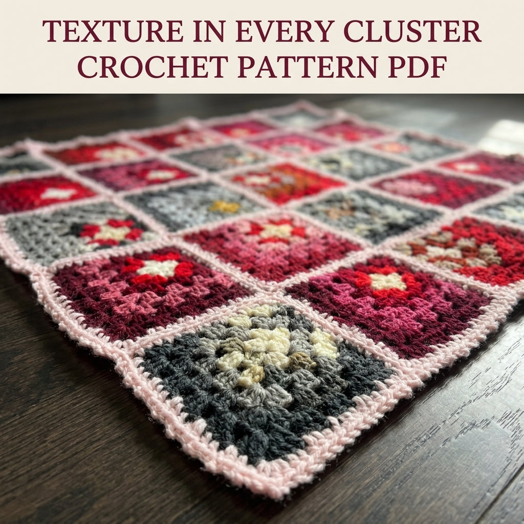Rose and Grey Granny Square Blanket Crochet Pattern PDF – Scrappy Stash Afghan