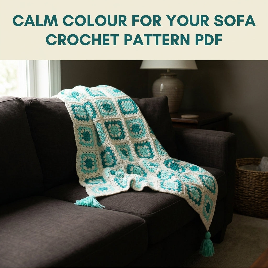 Aqua Granny Throw and Cushion Set Crochet Pattern PDF – Matching Blanket and Pillows