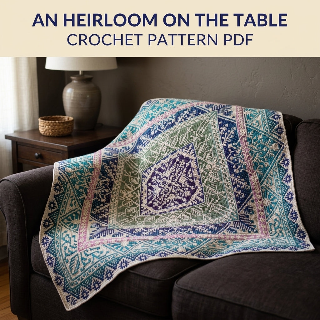 Mosaic Medallion Square Blanket Crochet Pattern PDF – Mosaic in the Round Throw