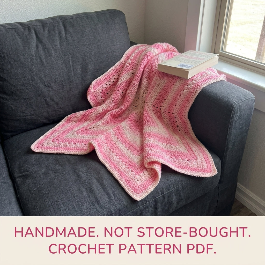 Pink Star Baby Blanket Crochet Pattern PDF – Eight Point Star Afghan