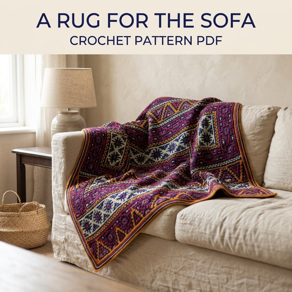 Kilim Mosaic Crochet Blanket Crochet Pattern PDF – Overlay Mosaic Afghan