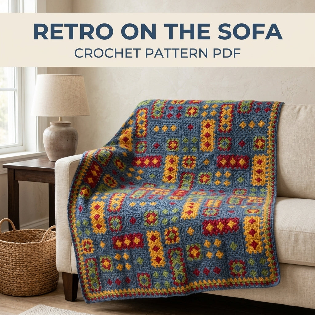 Granny Rectangle Blanket Crochet Pattern PDF – Retro Granny Afghan