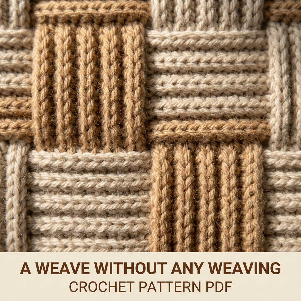 Basketweave Crochet Blanket Pattern PDF – Chunky Woven Texture Throw in Neutral Tones