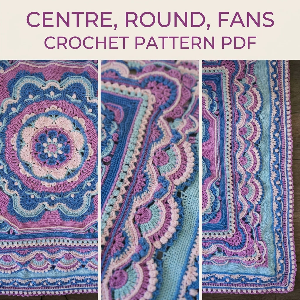 Overlay Mandala Blanket Crochet Pattern PDF – Textured Mandala Afghan
