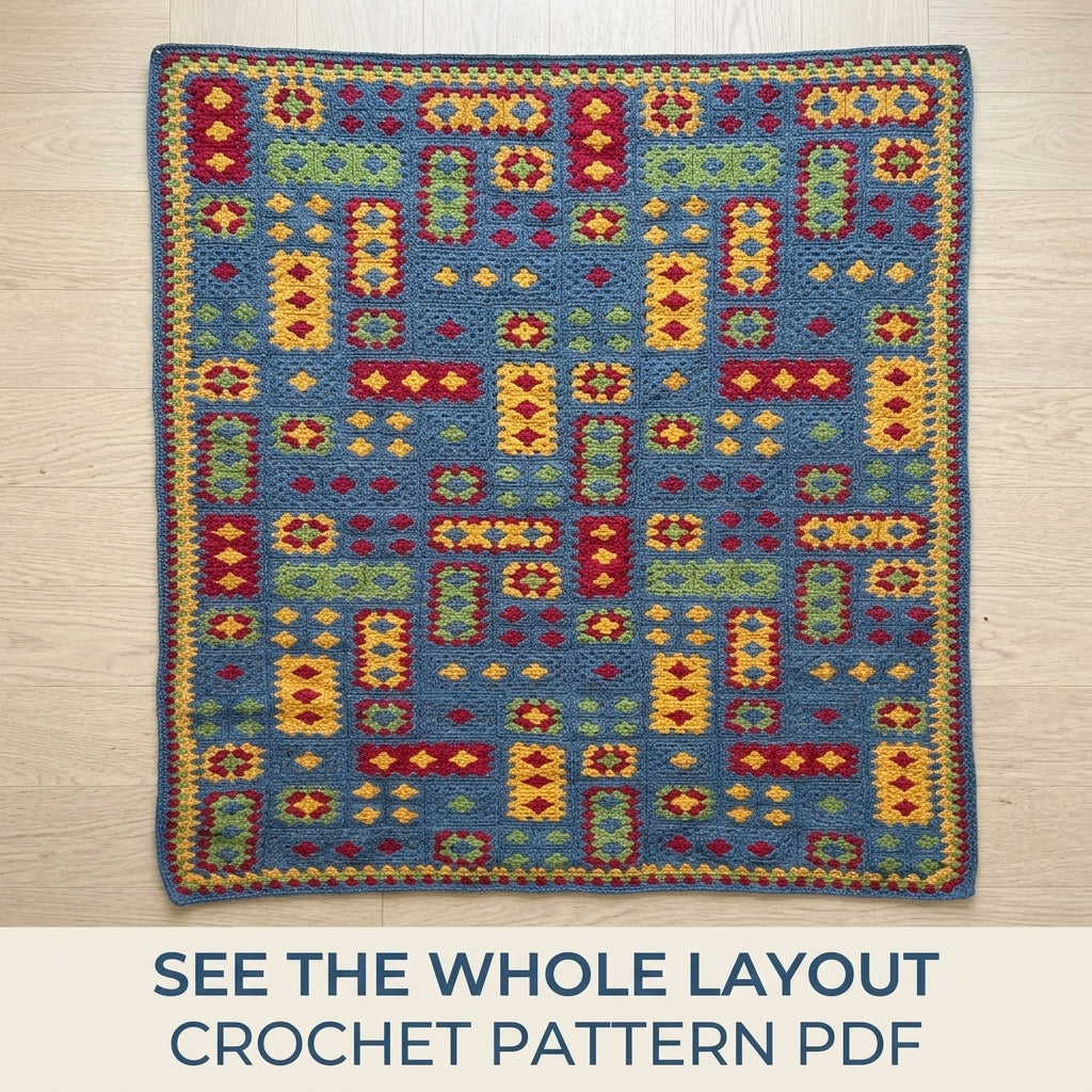 Granny Rectangle Blanket Crochet Pattern PDF – Retro Granny Afghan
