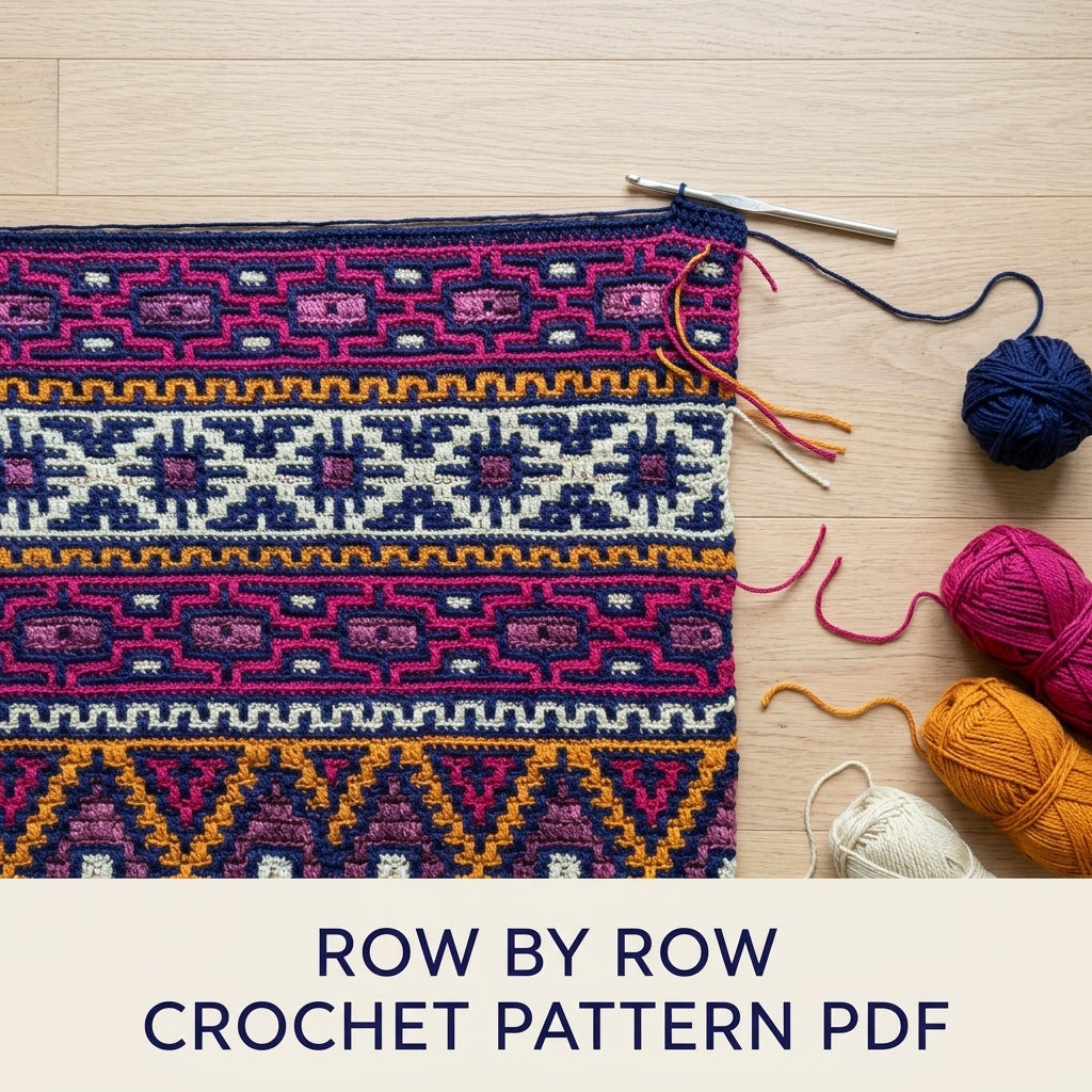 Kilim Mosaic Crochet Blanket Crochet Pattern PDF – Overlay Mosaic Afghan