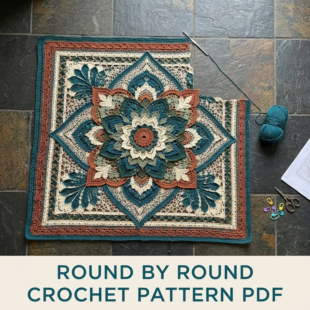Mandala Lace Bedspread Crochet Pattern PDF – Heirloom Lace Coverlet