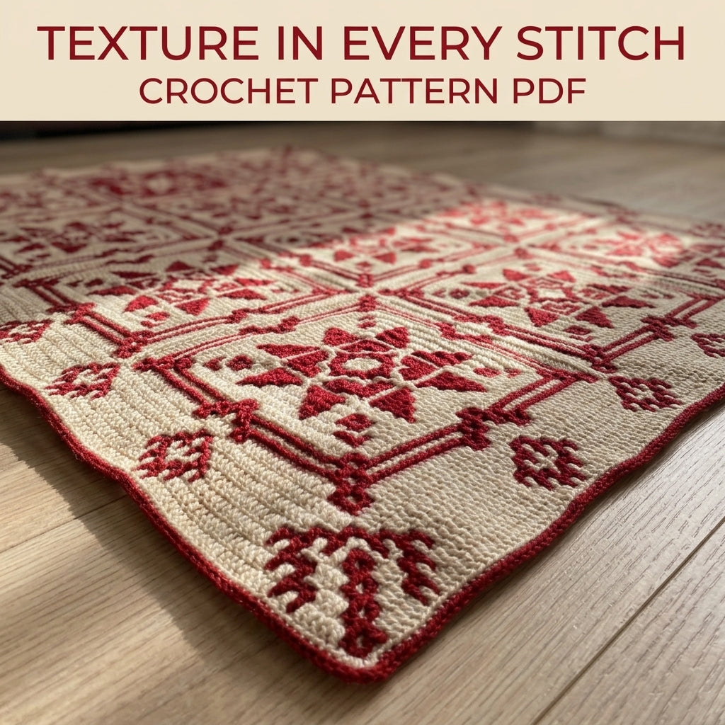 Red Star Sampler Mosaic Blanket Crochet Pattern PDF – Two Colour Mosaic Squares