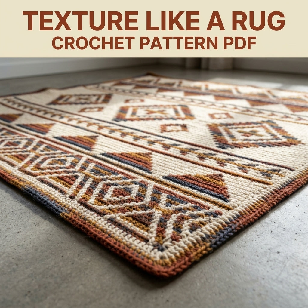 Southwest Arrow Mosaic Crochet Blanket Pattern PDF – Geometric Throw in Rust, Mustard and Navy