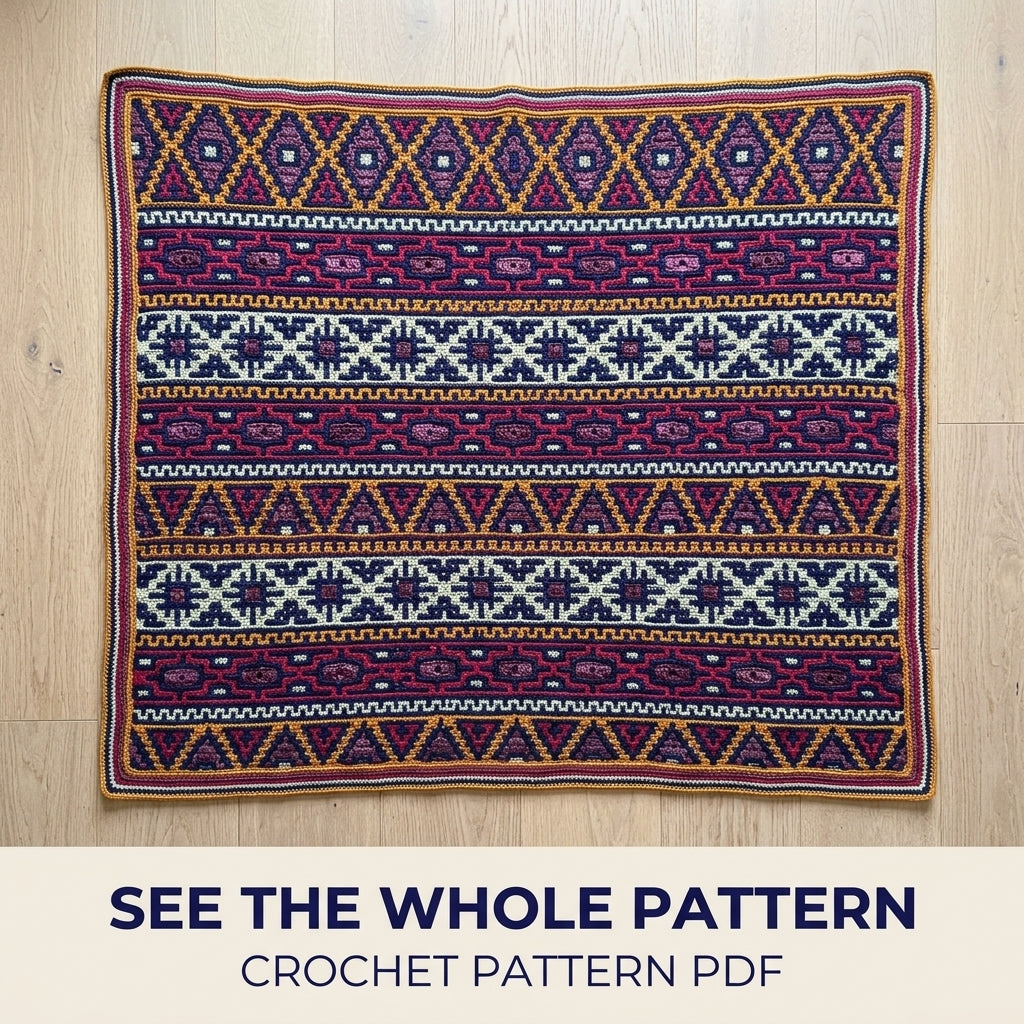 Kilim Mosaic Crochet Blanket Crochet Pattern PDF – Overlay Mosaic Afghan