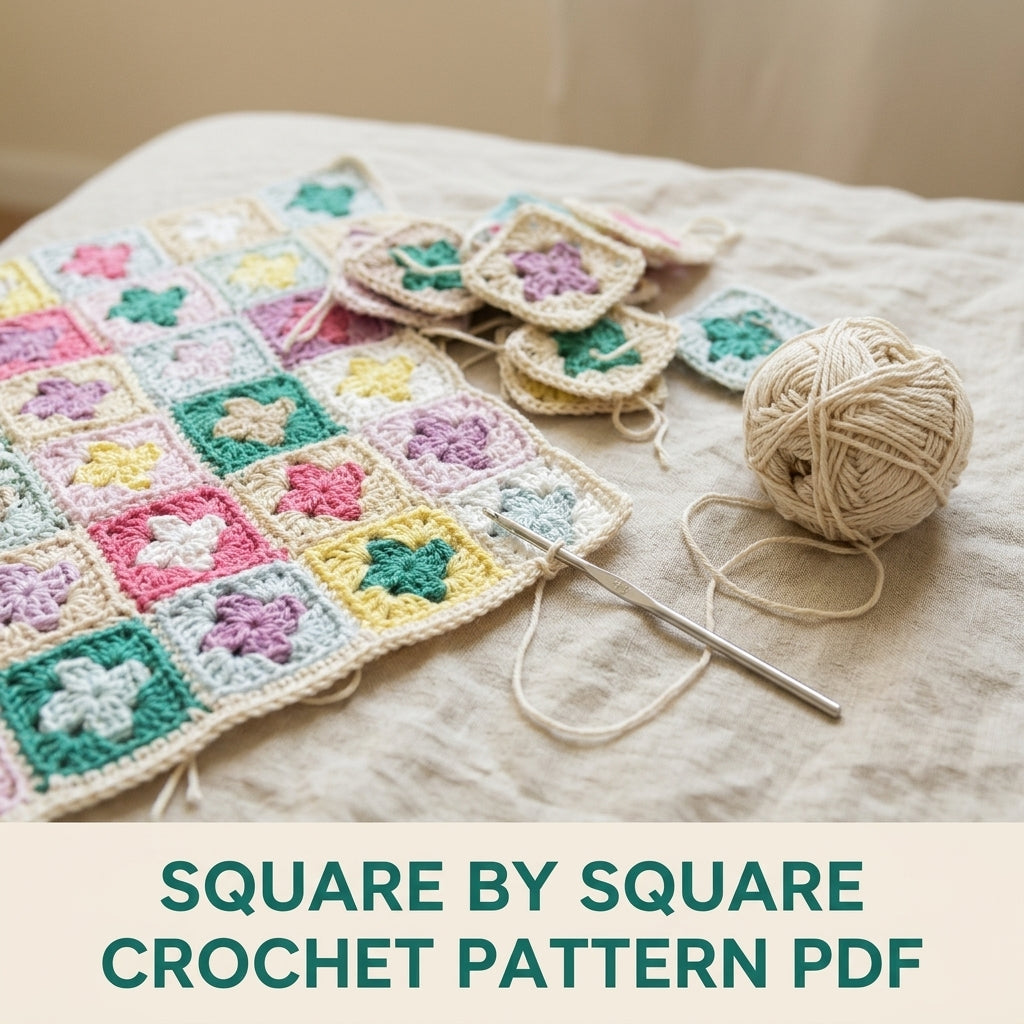 Granny Square Book Cover Crochet Pattern PDF – Book Sleeve with Bookmark