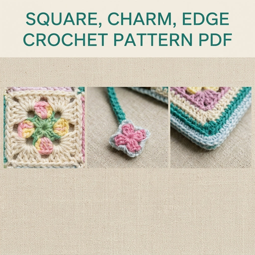 Granny Square Book Cover Crochet Pattern PDF – Book Sleeve with Bookmark