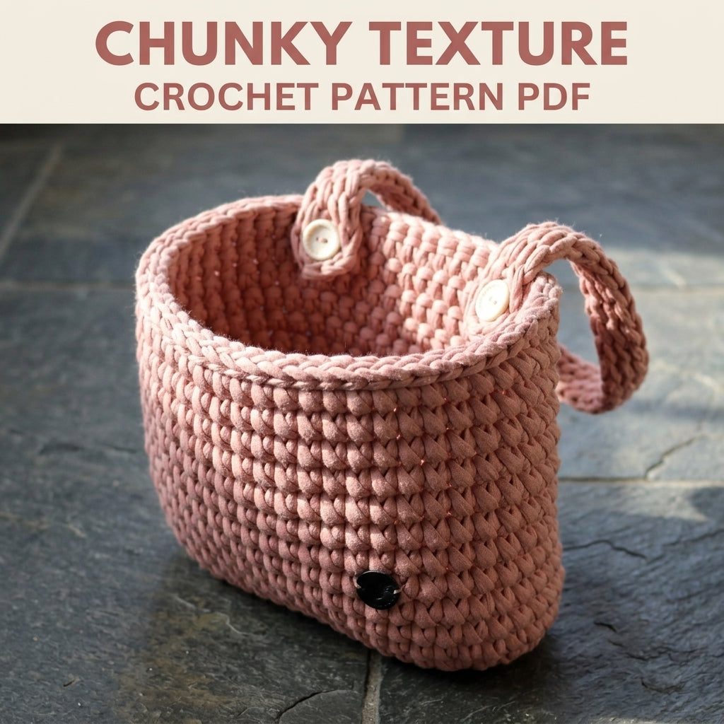 Chunky Car Seat Basket Crochet Pattern PDF – Headrest Hanging Organizer