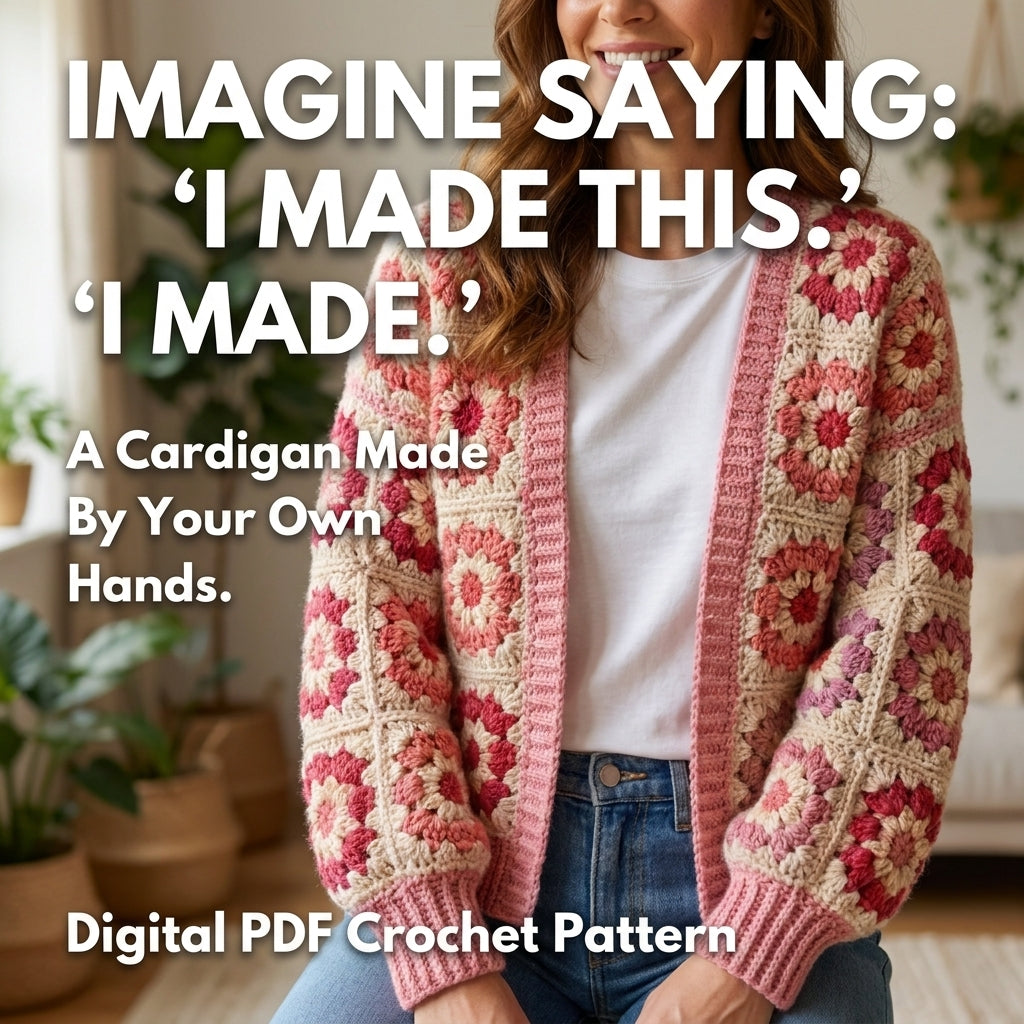 Sunburst Granny Square Sweater – Crochet Pattern PDF
