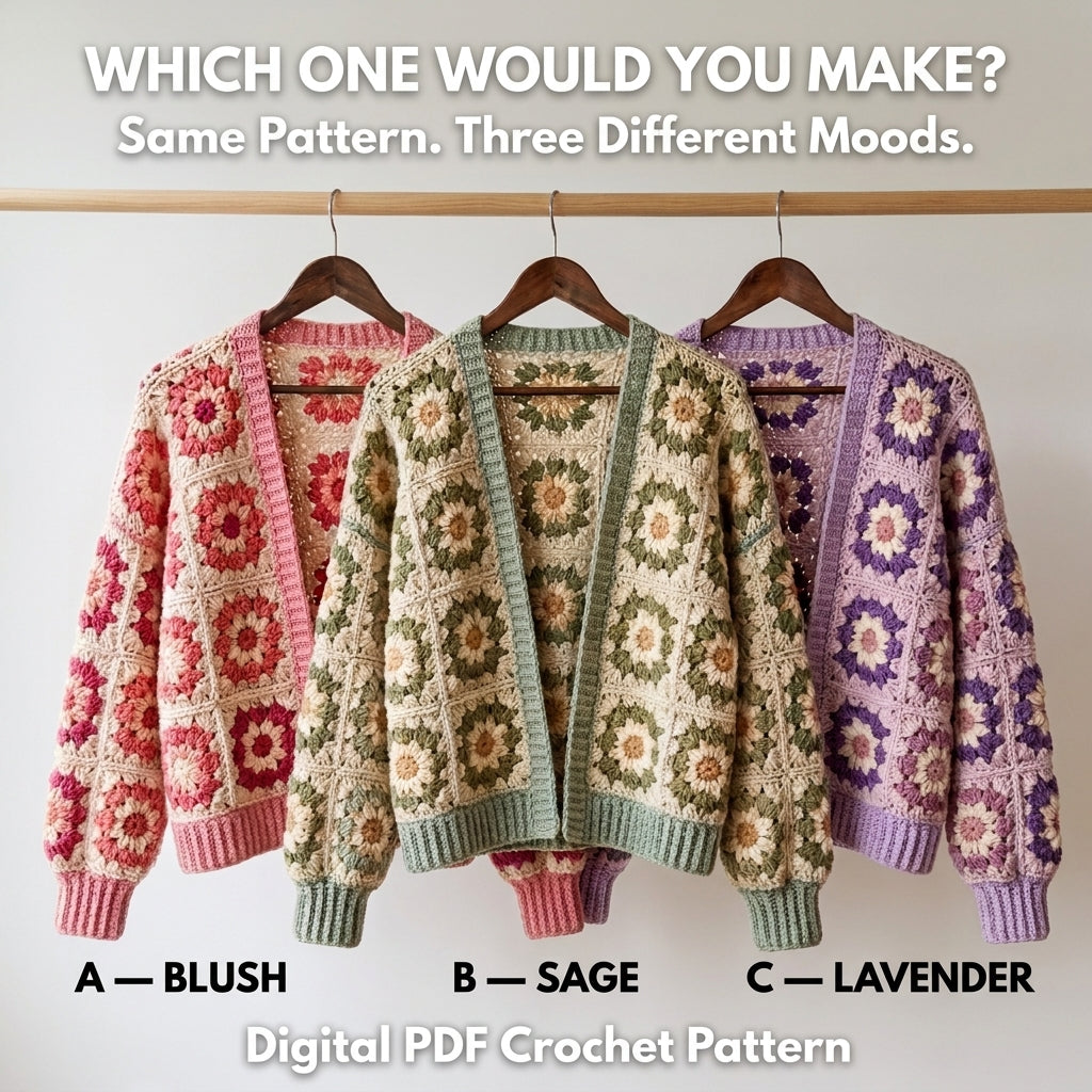 Daisy Granny Square Sweater – Crochet Pattern PDF