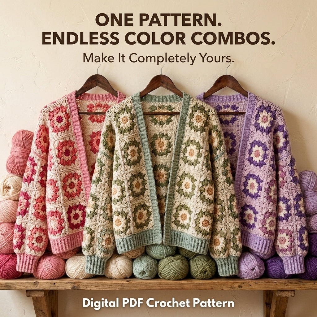 Daisy Granny Square Sweater – Crochet Pattern PDF