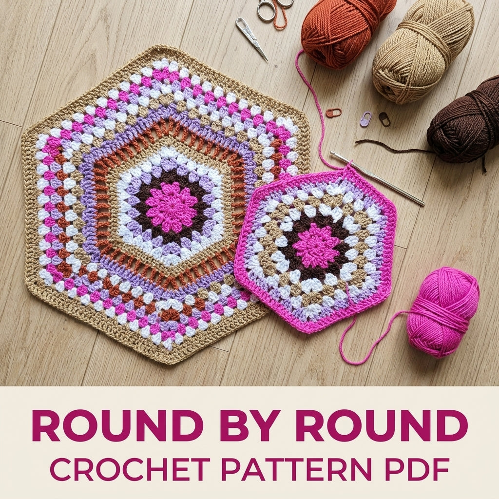 Hexagon Stripe Granny Cardigan Crochet Pattern PDF – Easy Hexagon Cardigan