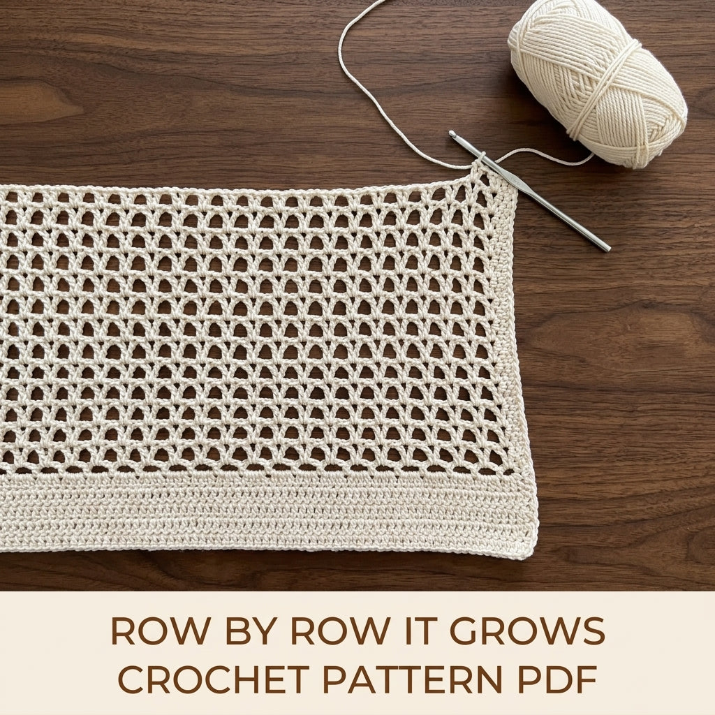 Lace Beach Cover-Up Crochet Pattern PDF – Boxy Mesh Tunic with Side Slits