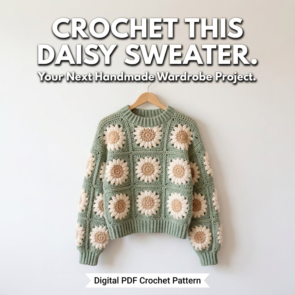 Patchwork Granny Square Hoodie – Crochet Pattern PDF