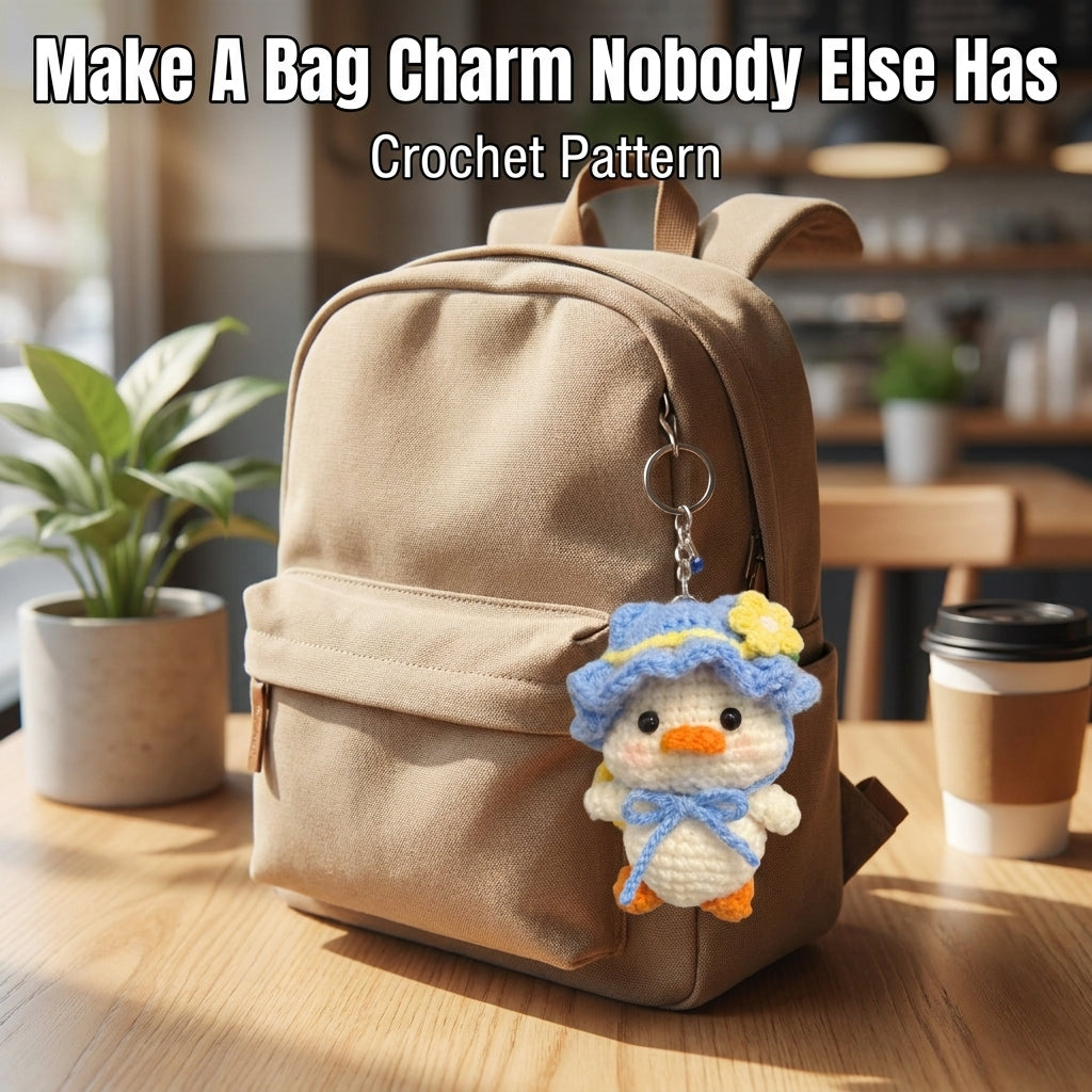 Duck Amigurumi Keychain Crochet Pattern | Mini Duckling with Removable Bonnet Hat | Beginner Amigurumi | PDF Instant Download