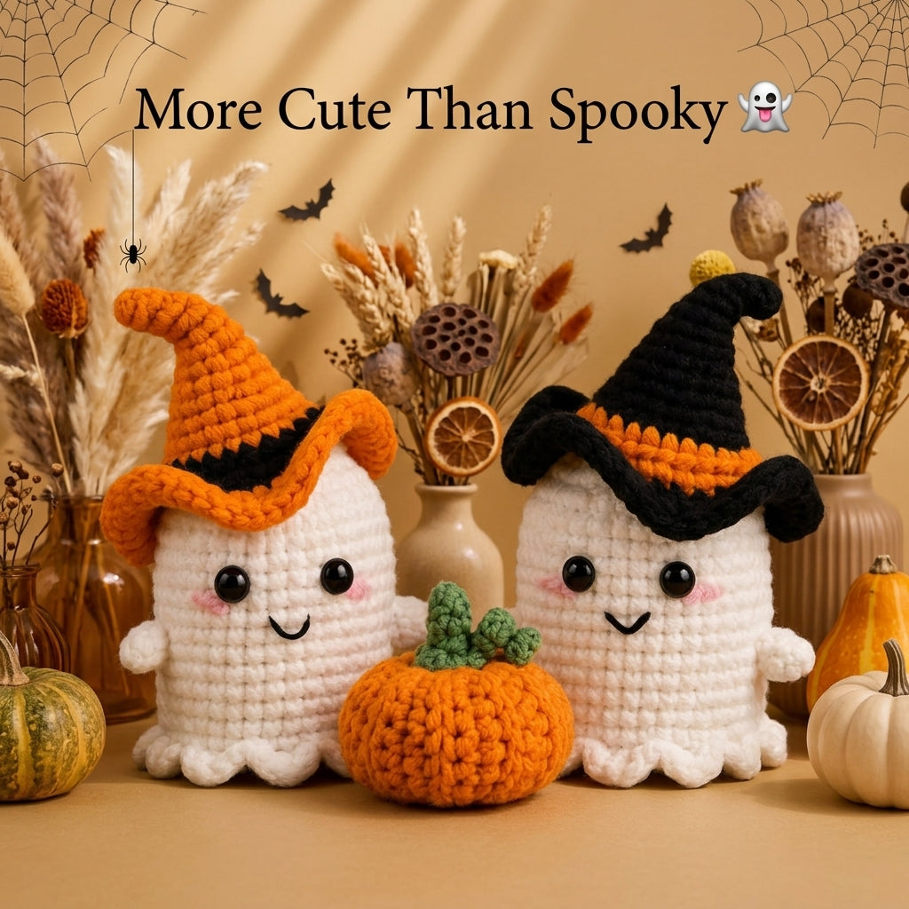 Halloween Amigurumi Crochet Pattern — Ghost and Pumpkin Duo, 2 Patterns in 1, Beginner Friendly, US Terms, PDF Download