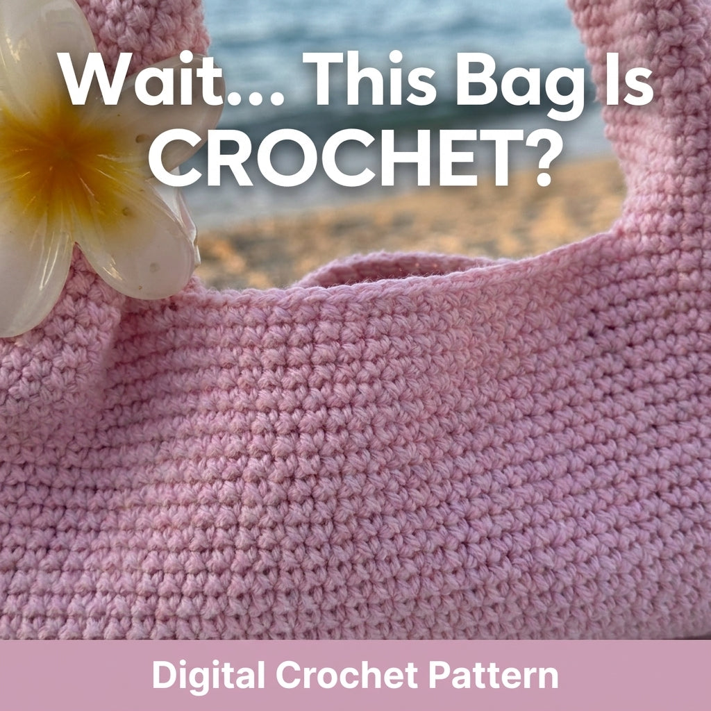 Mini Shoulder Bag Crochet Pattern | Curved Baguette Bag with Chunky Handle | Beginner Crochet Purse | PDF Instant Download