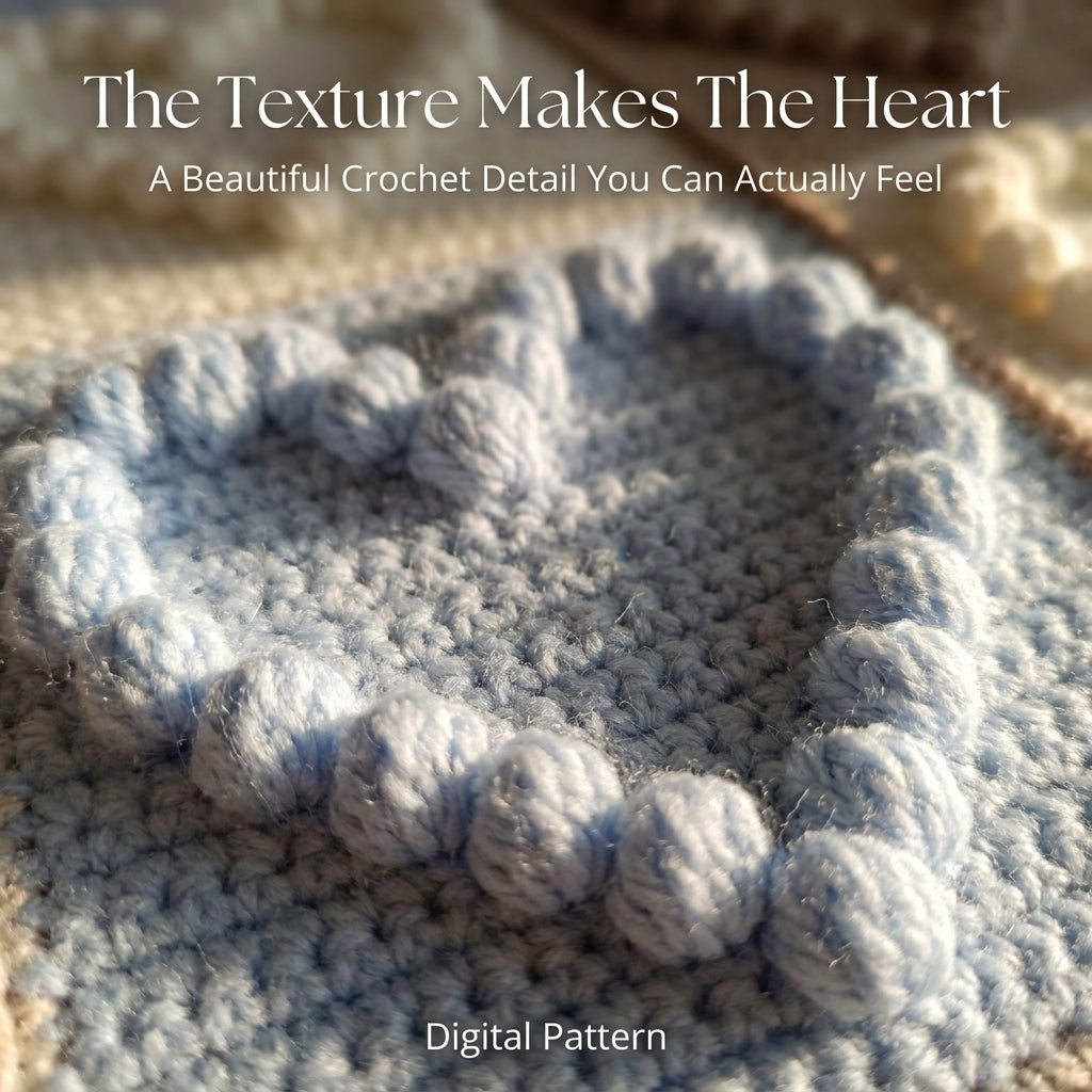 Bubble Heart Baby Blanket Crochet Pattern – Textured Puff Stitch Hearts